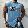 Men's Basic Sleeveless Vest Loose Fit Tank Top with World Cup Themed Graphic Print Summer Casual Sportswear Muscle Shirt