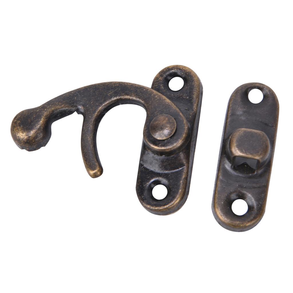 30 Pcs Hasp Hook Retro Style Iron Latch Hook Hasp for Jewelry Gift Boxes 3.2 X 2.8cm