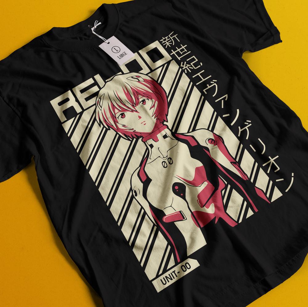 

Neon Genesis Evangelion T-Shirt Ayanami Tshirt Eva Shirt Asuka Tee Mari Misato XL