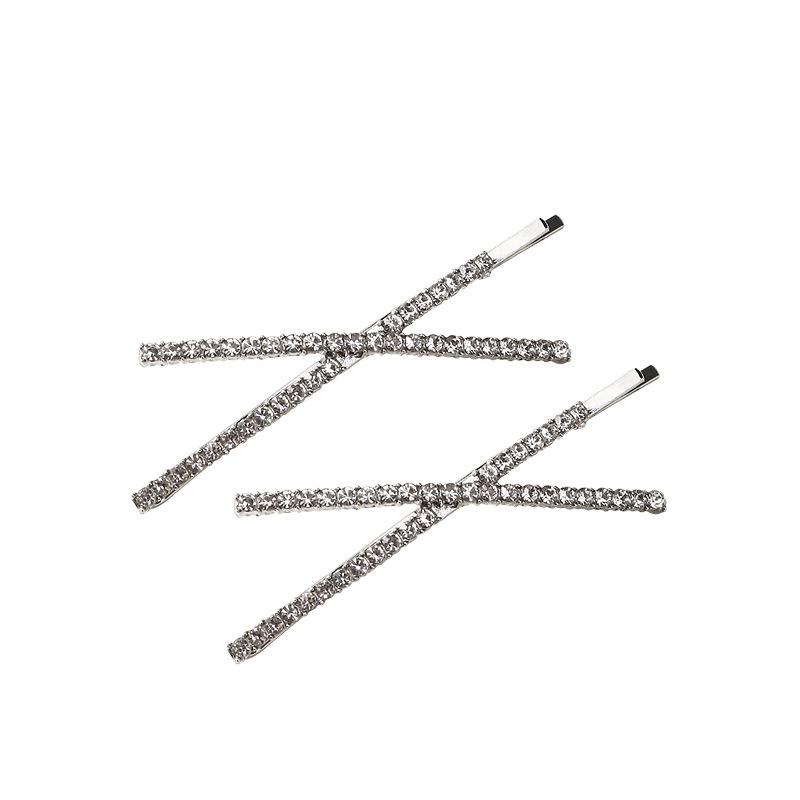 

2 шт./набор Кристальные заколки для волос Набор Крест Геометрический Блестящие Стразы Боковые заколки Сладкая заколка Женские аксессуары для волос