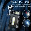 Rechargeable Dual Light Flashlight Rotatable Pocket Work Light with Metal Clip EDC Torch for Outdoor Camping Hiking Emergency