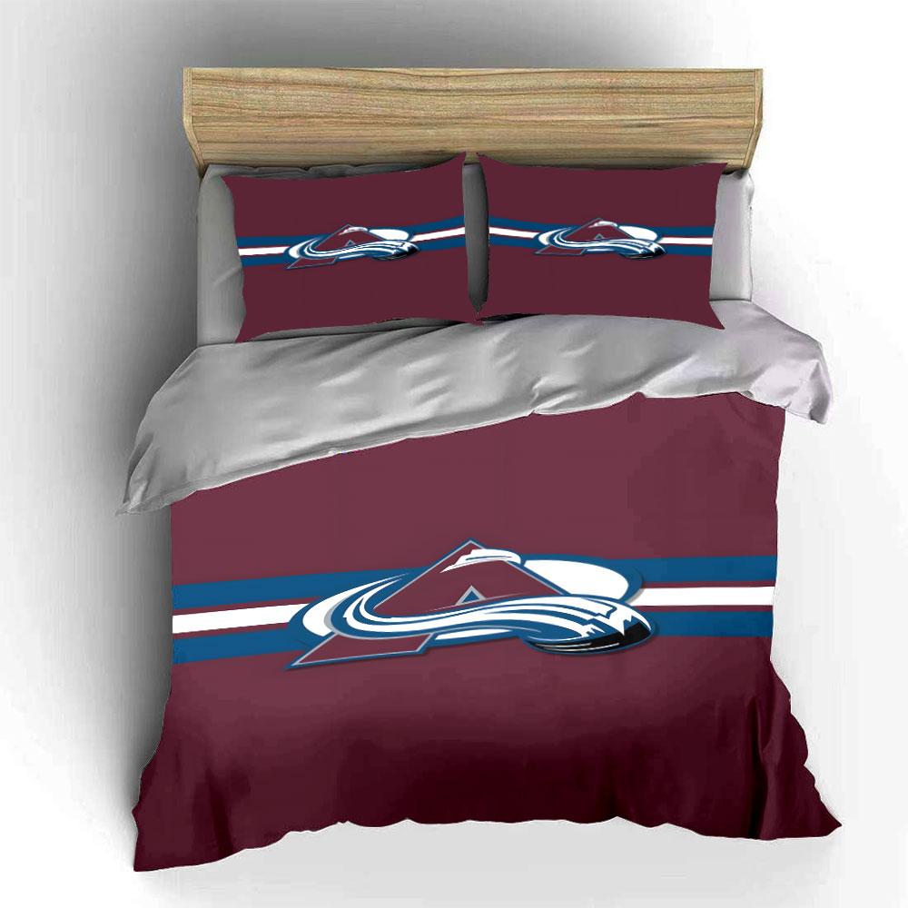 Maroon Bedding Set with Wave Logo Design Print Bedding Set Duvet Cover Pillowcases (1* Duvet Cover 2* Pillowcases Do Not Include Comforter)