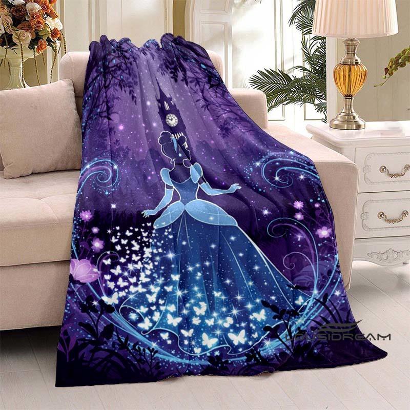 Disney Cinderella Princess Flannel Blanket Fluffy and Comfortable Adult Nap Blanket Soft Bedding Sofa Blanket Party Home Dec