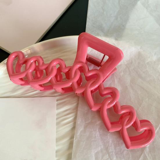 Women Hair Claw Hollow Heart Design Strong Hold Non Slip Hairpins Back Head Shower Hair Clips Hair Accessories