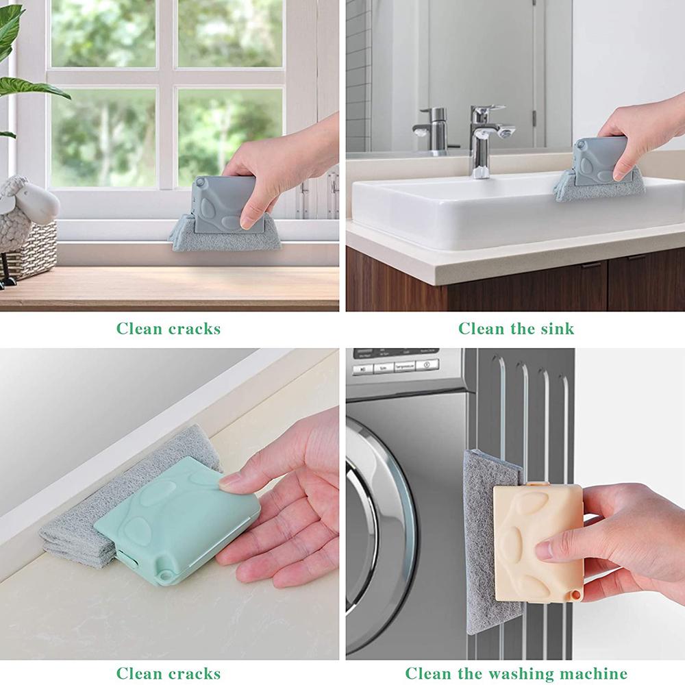 2 In 1 Groove Cleaning Tool Window Frame Door Groove Cleaning Brush Sliding Door Track Cleaning Tools Hand-held Crevice Cleaner