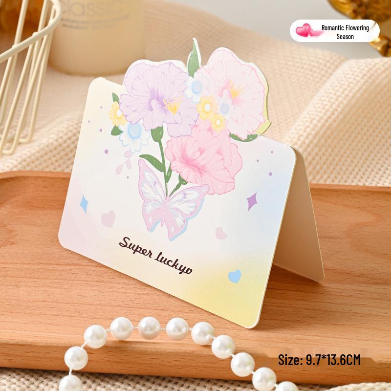3D Teacher s Day Greeting Card with Hand-painted Rose and Message