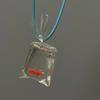 Collier Créatif Poisson Rouge Carpe Poisson Sac d'Eau Transparent Pendentif Poisson Colliers Chaîne de Clavicule Porte-Bonheur Japonais Collier