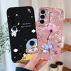 For Samsung Galaxy A37 A57 A17 A07 Phone Case Cute Astronaut Smooth Liquid Silicone Full Coverage Anti Drop Soft Durable Bumper