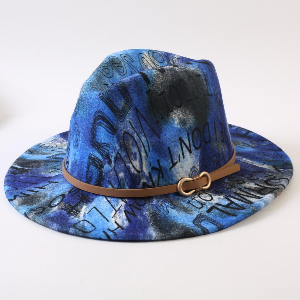 New European and American style letter printing fashion top hat men's and women's fashion jazz hat sunscreen sun hat