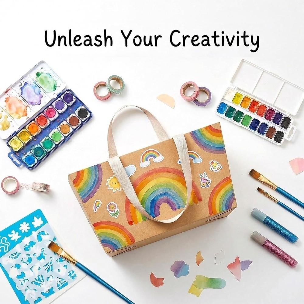 4/8/12/16PCS Kraft Cardboard DIY Gift Basket Waterproof Kraft Paper Handbasket  Party Supplies