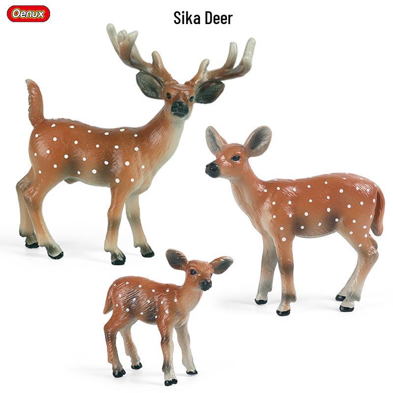 Cross-Border Christmas Wildlife Toy Set: White-tailed & Sika Deer Static Model