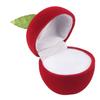 Flocked Ring Gift Box Red Apple Shaped Portable Earrings Necklace Rings Jewelry Storage Case