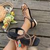 Fashion Bohemian Wedges Women Sandals 2025 New Fashion Slip on Summer Beach Shoes Woman Platform Heels Plus Size Sandals for Women