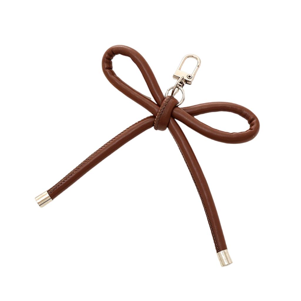 Retro Styles PU Leather Bowknot Keychain with Harajuku Charm Portable for Bags and Mobile Phones Decoration Daily Use