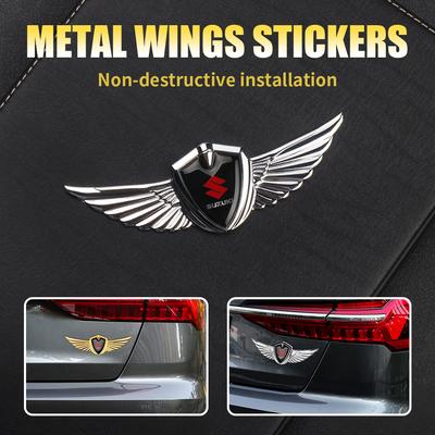 Metal Car Emblem Body Car Wings Badge Stickers Accessories For Swift Sport Vitara Jimny Alto Splash Wagon Baleno Ignis