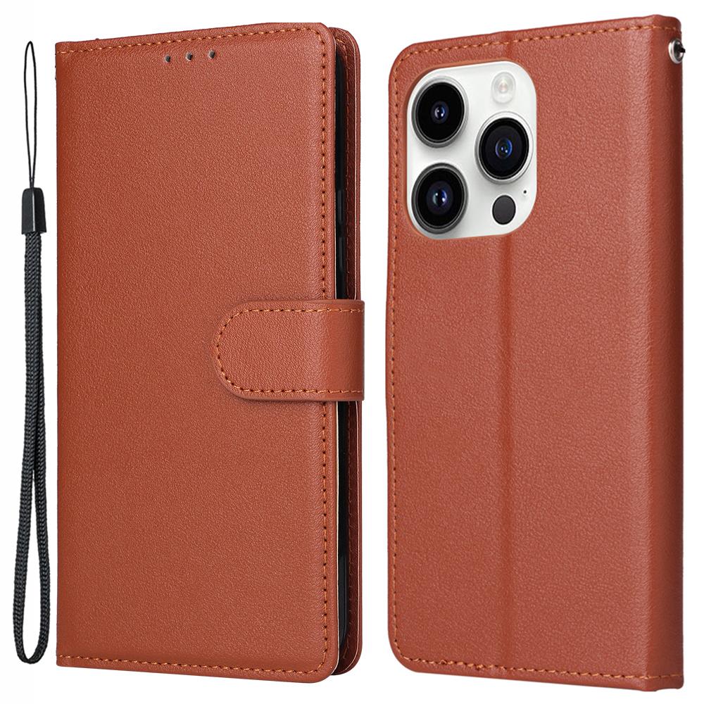 For iPhone 14 Pro Max Case PU Leather+TPU Phone Cover with Wallet Stand