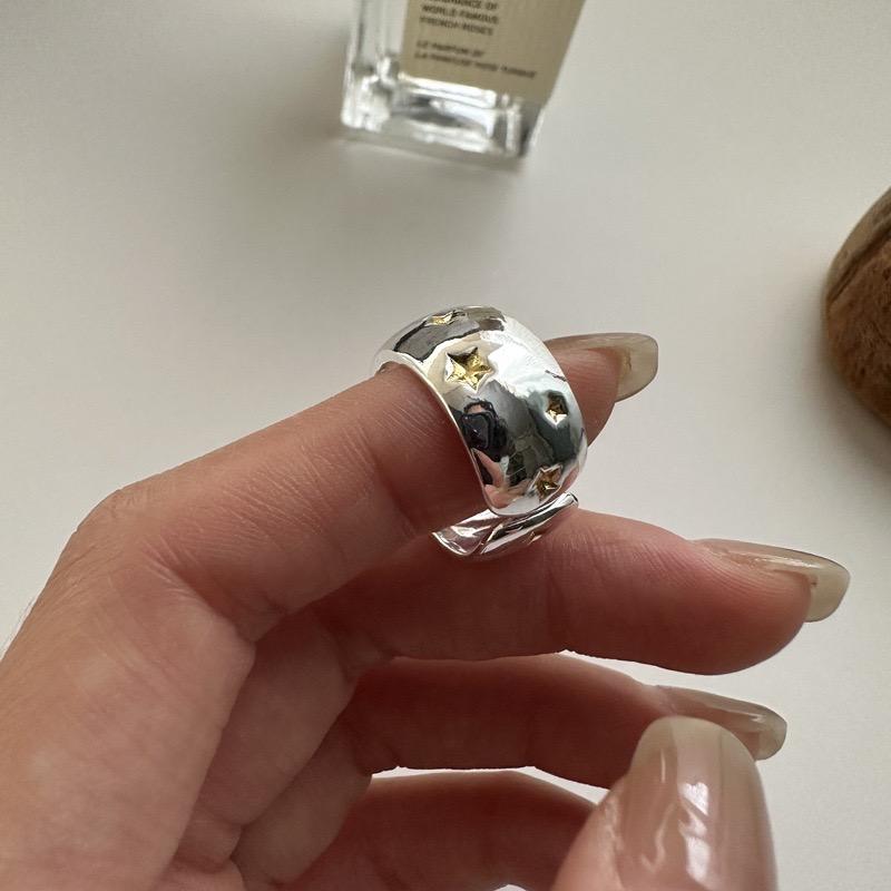 Xiaomi BF CLUB 925 Sterling Rings for Women Fashion Geometric Handmade Irregular Yellow Star Ring Simple Jelwery Party Christmas Gift
