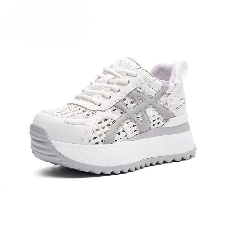 

Small thick-soled inner height increase women s summer new versatile casual sports running shoes breathable mesh shoes 40 сірий колір