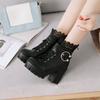 Large size - short boots thick heel white martin boots sweet beautiful women boots winter waterproof table super high heel