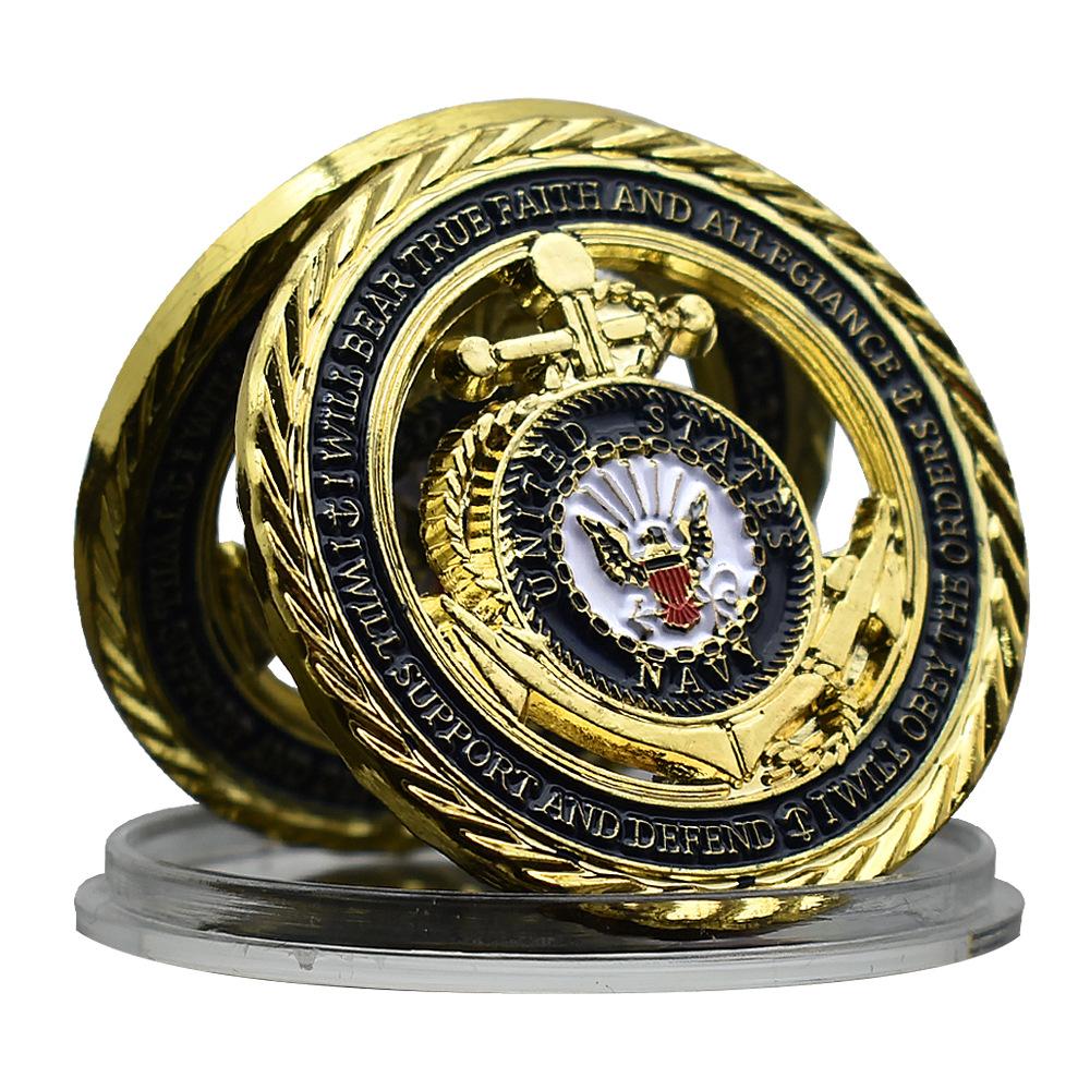 US Military Gold Coin Commemorative Coin Faith Commemorative Hollow Medal Gold Plated Badge Collection Gift Business Gift