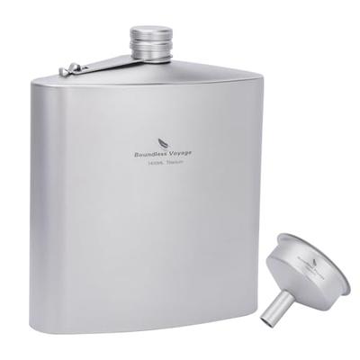 Boundless Voyage Titanium Hip Flask, 1400ml, with Funnel, Lightweight, Durable, Rust-Resistant, Portable, Stylish, for Whiskey, Alcohol, Water, Sake,