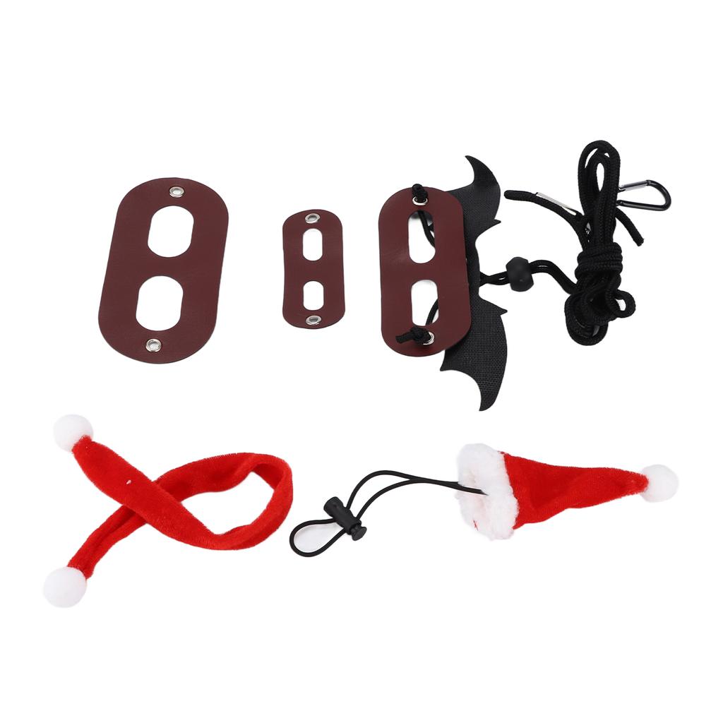 Santa Hat Scarf Lizard Leash Harness Set Adjustable Soft Bearded Dragon Harness Leash for Reptile