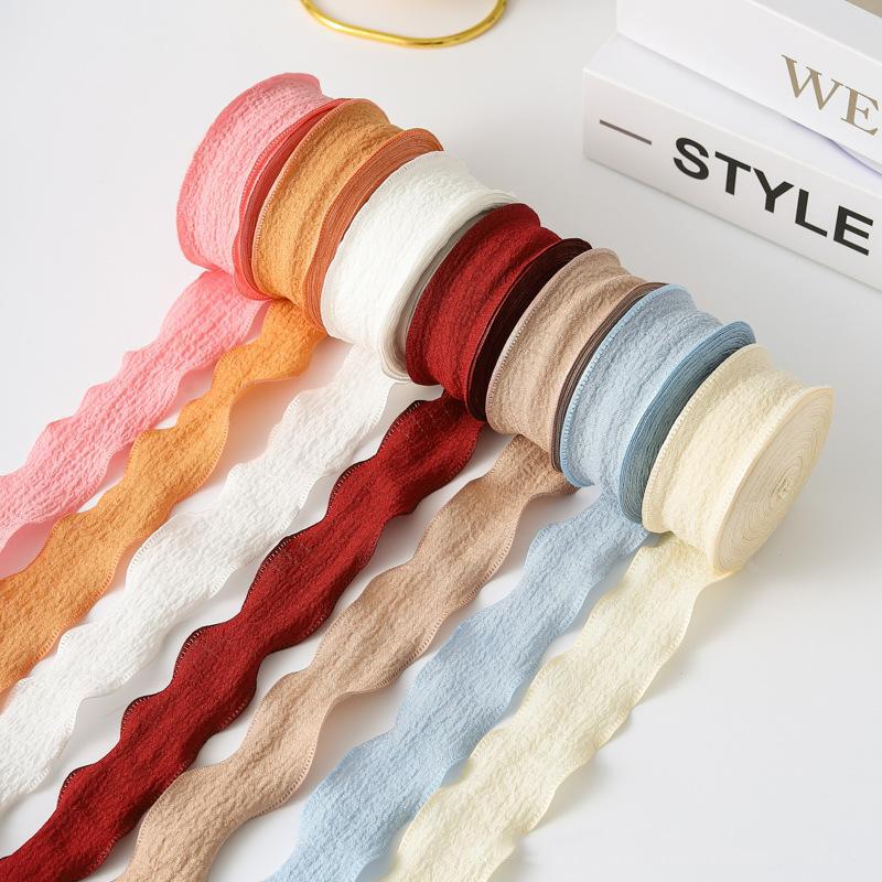1 Roll Plain Fishtail Yarn Ribbon For Wedding Invitation Flower Bouquets Birthday Party Cake Gifts Packaging Lace Ribbon Decor