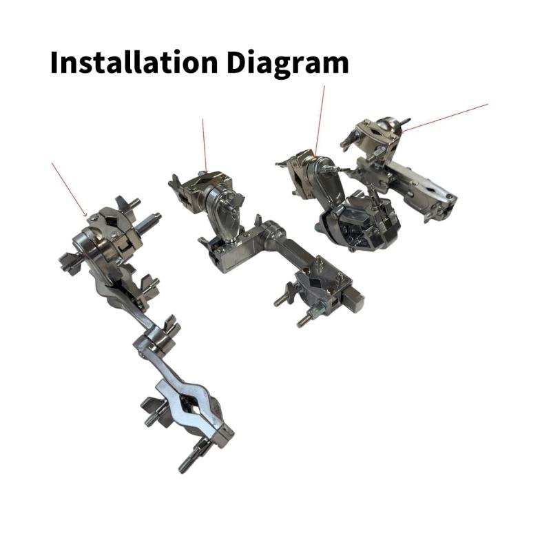 Adjustable Drum Rack Adapter High Strength Metal Drum Rack Clamp Hardware for Multiple Percussion Equipment Connections