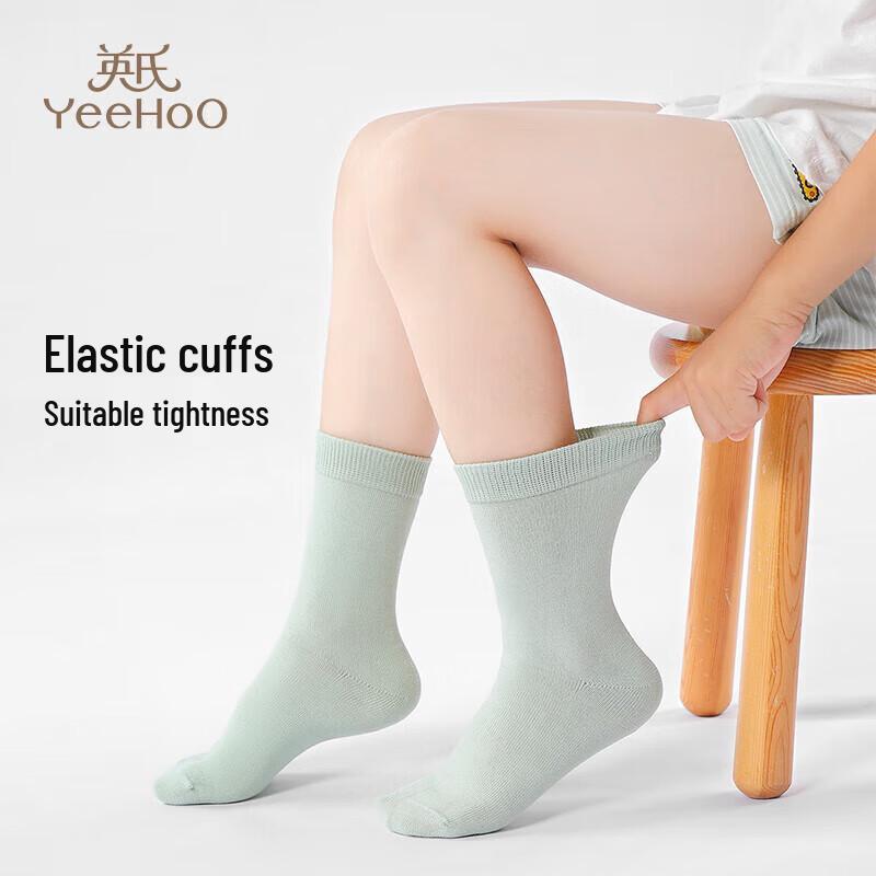 YEEHOO Macaron Kids' Cotton Mid-Calf Socks (4-Pair Pack)