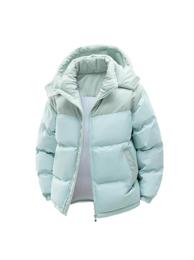 Unisex European-Size Hooded Winter Cotton Jacket - Windproof, Thick, Casual & Trendy