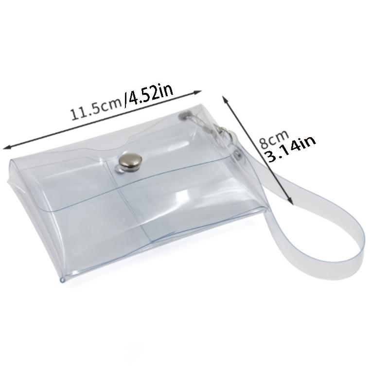 Transparent PVC Coin Purse - Double Layer, Clear Card Wallet with Key Ring Attachment for Women, Everyday Coin Holder|Sleek Design|Functional Design