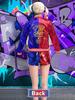 Strój Cosplay Matreeglam Harley Quinn na Halloween z zestawem dla dorosłych i idealny na szkolne występy kulturalne i sceniczne, rekwizyty, 8-częściowy dla dziewcząt,