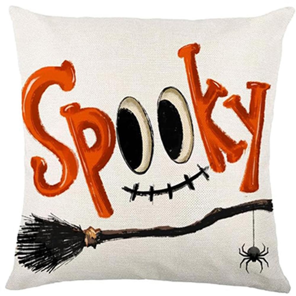 

Halloween-themed Pillowcases: Spooky Ghosts, Bats, and Witches Designs Sofa cushion cover, home room decoration 16x16Inch