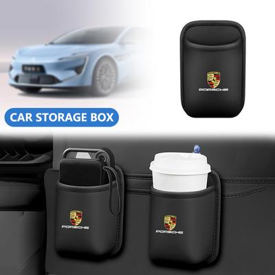 Leren Autowaterbeker Opbergdoos Autodeur Waterbekerhouder Achterbank Drankhouder Voor Cayenne Panamera Macan 911 Cayman