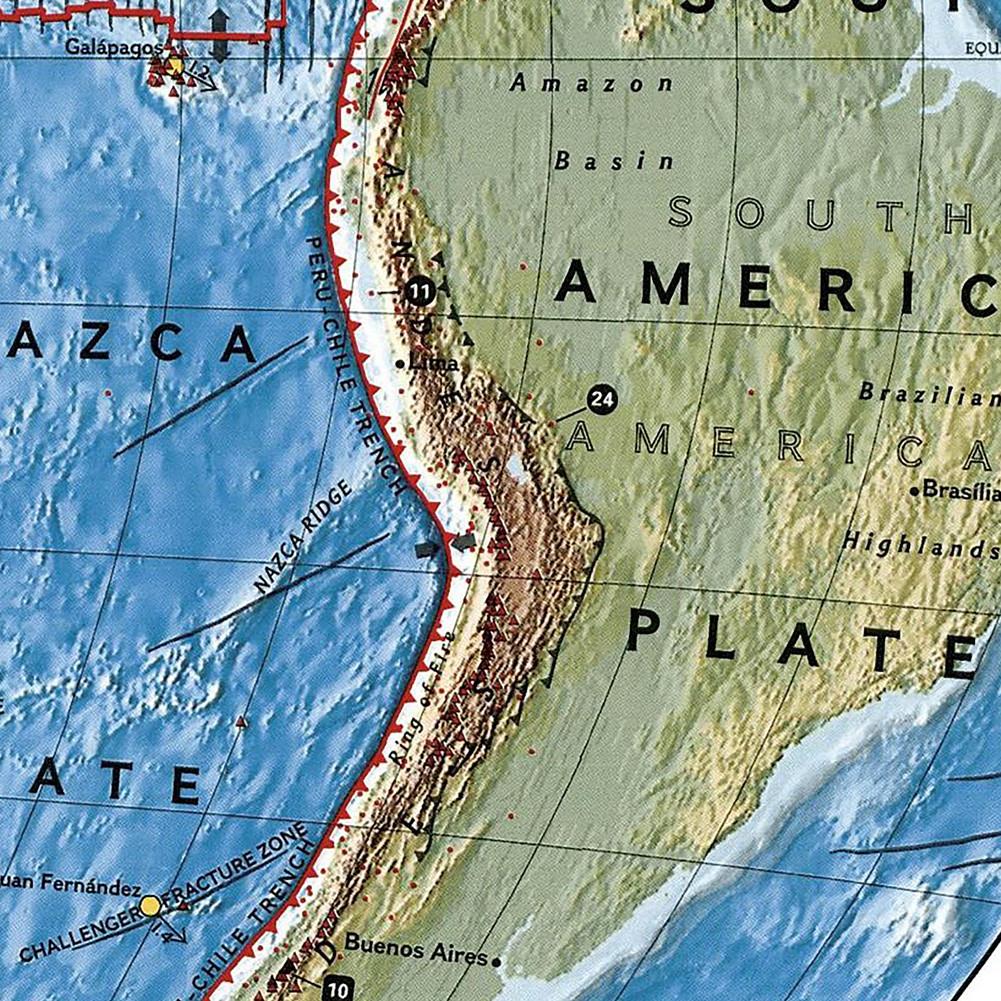 Decorative Hanging Picture-National Geographic Map of North America for Classroom,Student,Home Decoration,Wall Decor,Travel Supplies