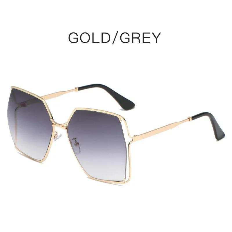 

Градиентные квадратные солнцезащитные очки оверсайз женские люксовый бренд полые линзы винтажные сплав солнцезащитные очки женские зеленые оттенки UV400