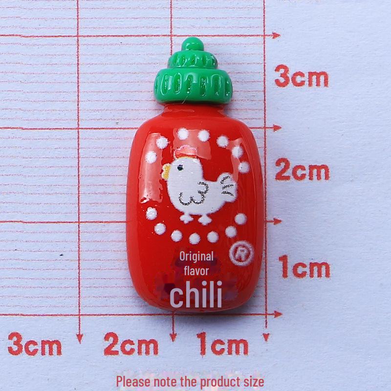 Bouteille d'assaisonnement créative de dessin animé: Accessoires faits main en résine à base de colle crème pour boucles de chaussures et épingles à cheveux