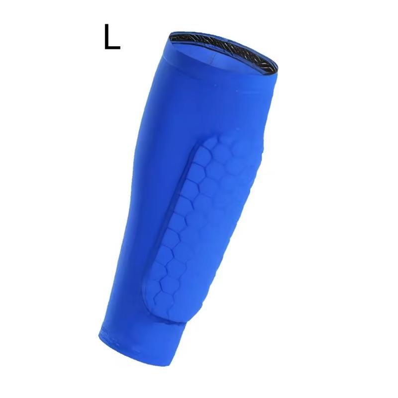 

Футбольная защита голени Лыжная с сотовой подкладкой Спортивные шины на голень Защитный рукав для икр Леггинсы для трейлраннинга Футбольные носки L синий