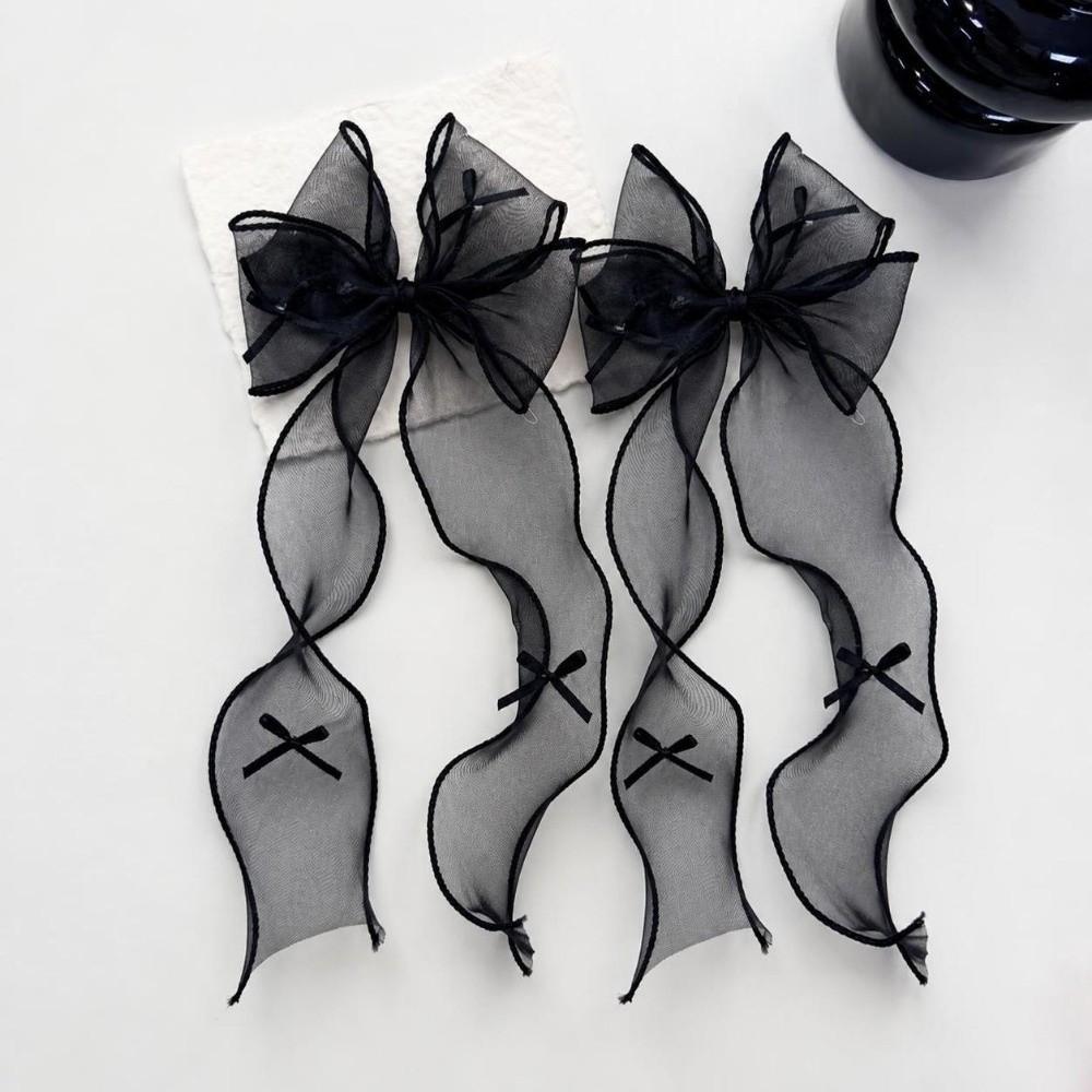 1 Pair French Headwear Bow Hair Clip Hair Accessories Chiffon Hair Accessories Wedding