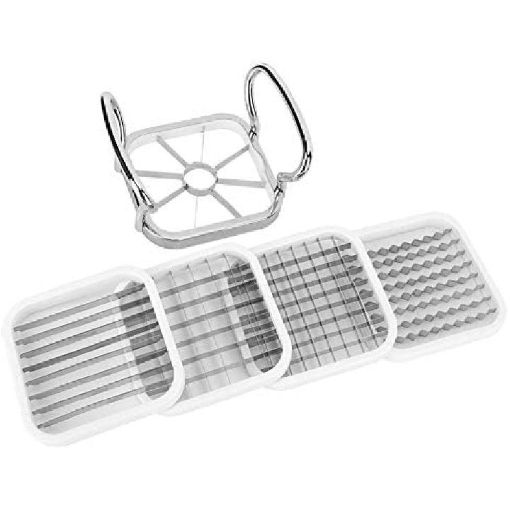 French Fry Maker, 5in 1 Stainless Steel Potatoes Fruit Cutter Chipper Chopper Maker French Fry Tool Kitchen Gadgets