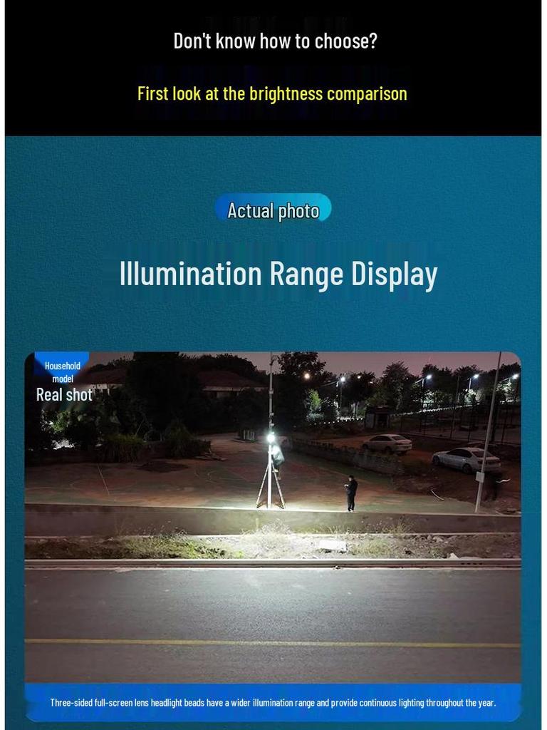 High-Power Outdoor Solar LED Street Light - Super Bright, Waterproof, Lightning-Protected for Courtyard & Doorway Use
