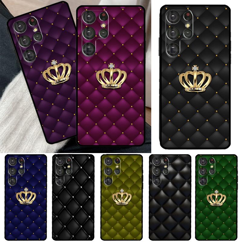 

Стеганая текстура дивана с узором Корона для Samsung Galaxy S21 S22 Ultra Note 20 S8 S9 S10 Plus Note 10 Plus S20 FE чехол для телефона