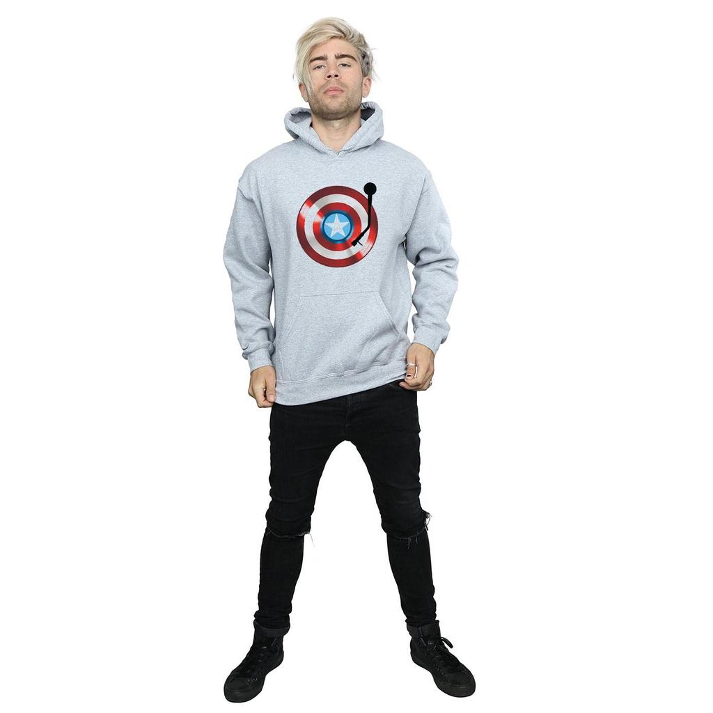 Marvel Mens Captain America Turntable Hoodie