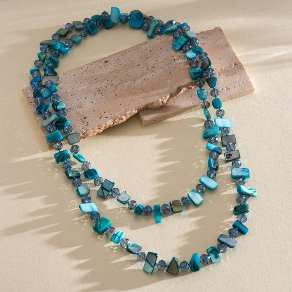 Irregular Shell Glass Shell Beaded Necklace Seaside Vacation Style Bohemia Choker Beach