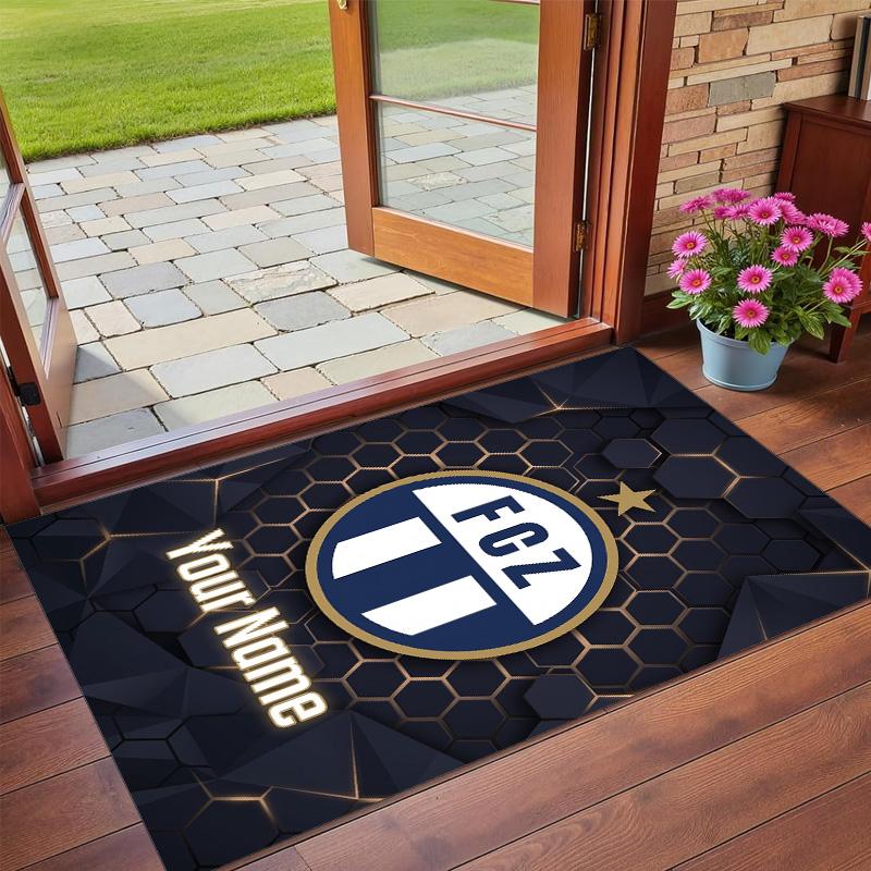 Crystal Velvet Rug Custom Name Text, Soft Non Slip Floor Mat Home DecorFC Zürich