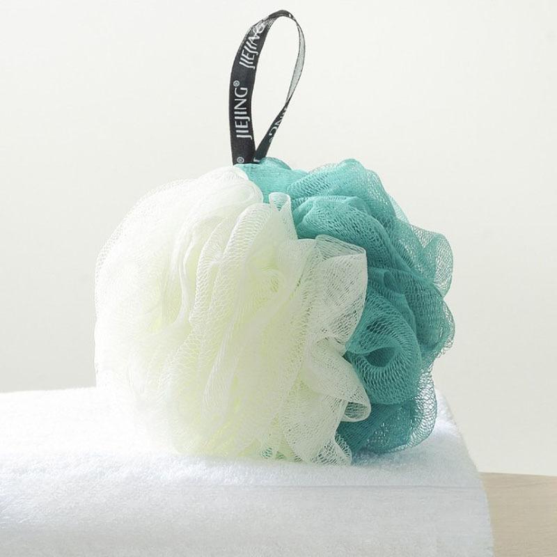 3 PCS Large Bi-Colour Shower Balls Colourful PE Soft Frosted Bubble Bath Flower