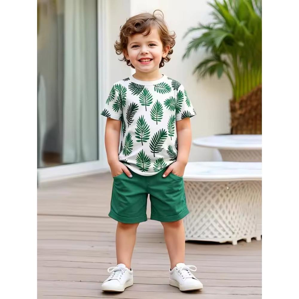 Summer New Fashion Trends Summer Children 3D Printed T-shirt Top Short Sleeve + Shorts Novel New Casual Children's Suit