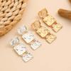 Vintage Gold Color Square Drop Earrings for Women Exaggerated Metal Irregular Geometric Personality Earrings Party Jewelry Gifts