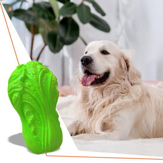 Simulated Cabbage Dog Chew Toy Bite Resistant Squeaky Aggressive Chewers Interactive Vegetable Toy Small Medium Large Dogs Teething Cleaning Toy