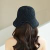 Hollow Knitted Bucket Cap, Rear Split Basin Cap, Summer Breathable Sunscreen Visor, Outdoor Travel Shows A Small Face